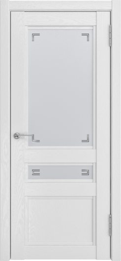 Межкомнатная дверь с эко шпоном Luxor К-2 ДО Белый снег (soft-touch) остекленная — фото 1